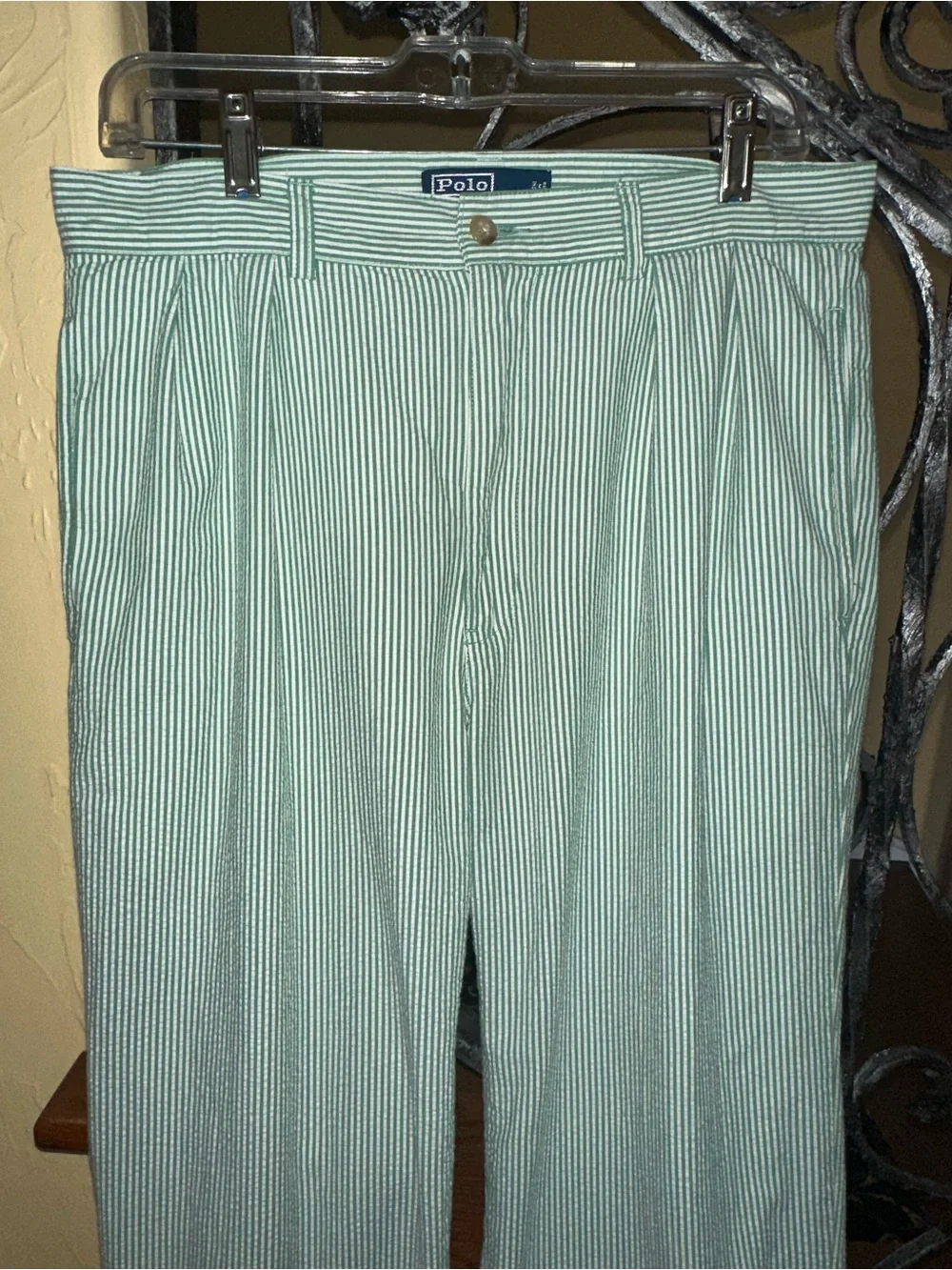 Polo Ralph Lauren Striped Green Seersucker Pants - Picture 3 of 9